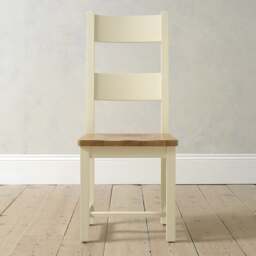 Sussex Cotswold Cream Ladderback Dining Chair with Wooden Seat Pad - The Cotswold Company - thumbnail 4