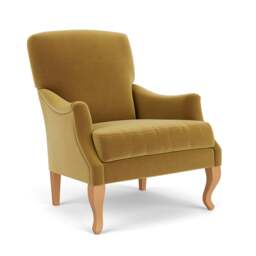 Armchair - Mustard - Matt Velvet - Elsie - The Cotswold Company