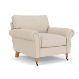 Armchair - Lily White - House Linen Mix - Osbourne - The Cotswold Company - thumbnail 1
