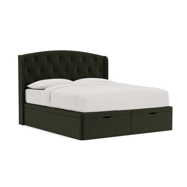 Super King Ottoman Storage Bed - Moss - Eco Chenille - Gilmore - The Cotswold Company - image 1