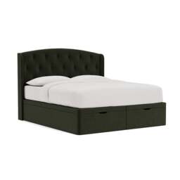 Super King Ottoman Storage Bed - Moss - Eco Chenille - Gilmore - The Cotswold Company