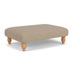 Foot Stool - Natural - House Linen Mix - Clara - The Cotswold Company - thumbnail 1