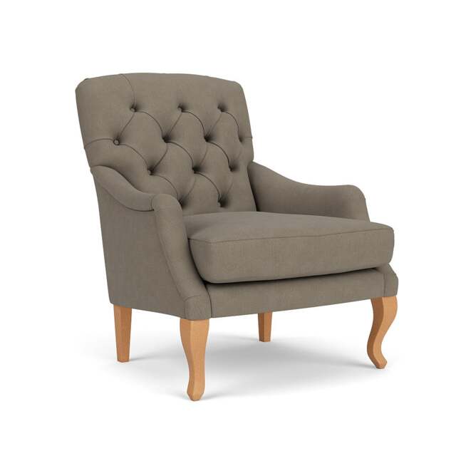 Armchair - Mid Grey - House Linen Mix - Olivia - The Cotswold Company - image 1