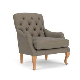Armchair - Mid Grey - House Linen Mix - Olivia - The Cotswold Company