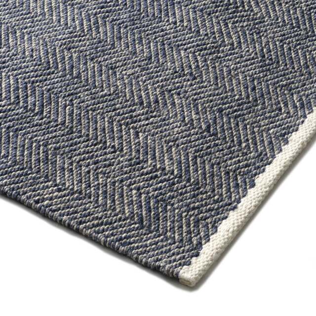 Milton Herringbone Rug Navy 160x230cm - Home Accessories - The Cotswold Company - image 1