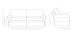 4 Seater Sofa - Charcoal - Compton Stripe - Dawson - The Cotswold Company - thumbnail 4