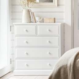 Pensham Pure White 5 Drawer Chest - The Cotswold Company
