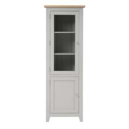 Corner Glass Display Cabinet - Chester Dove Grey - The Cotswold Company - thumbnail 6