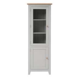 Corner Glass Display Cabinet - Chester Dove Grey - The Cotswold Company - thumbnail 5