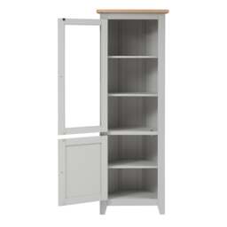 Corner Glass Display Cabinet - Chester Dove Grey - The Cotswold Company - thumbnail 7