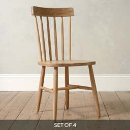 Inglesham Whitewash Oak Set of 4 Spindleback Chairs - The Cotswold Company