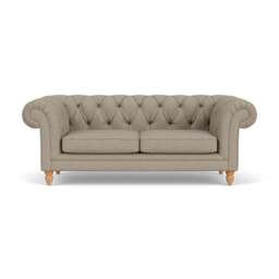 Large 2 Seater Sofa - Dove grey - House Linen Mix - Harris Chesterfield - The Cotswold Company - thumbnail 2