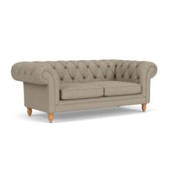 Large 2 Seater Sofa - Dove grey - House Linen Mix - Harris Chesterfield - The Cotswold Company