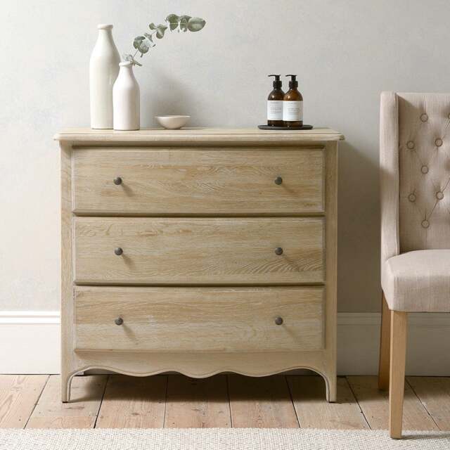 3 Drawer Chest - Camille Limewash Oak - The Cotswold Company - image 1