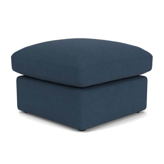 Foot Stool - Indigo - House Linen Mix - Clarke Small - The Cotswold Company - image 1