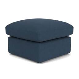 Foot Stool - Indigo - House Linen Mix - Clarke Small - The Cotswold Company - thumbnail 1