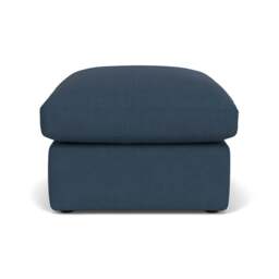 Foot Stool - Indigo - House Linen Mix - Clarke Small - The Cotswold Company - thumbnail 2