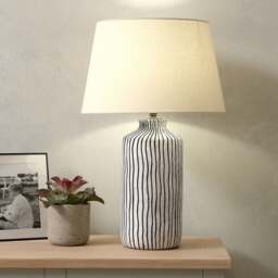 Bude Blue And White Stripe Stoneware Table Lamp - Home Accessories - The Cotswold Company