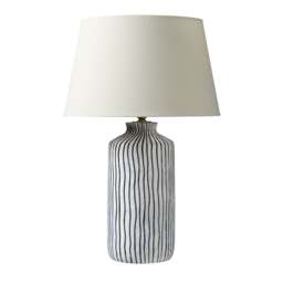 Bude Blue And White Stripe Stoneware Table Lamp - Home Accessories - The Cotswold Company - thumbnail 4