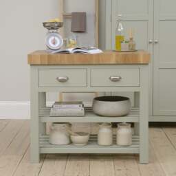 Sussex Sage Green Kitchen Island - The Cotswold Company
