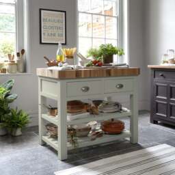 Sussex Sage Green Kitchen Island - The Cotswold Company - thumbnail 3