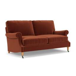 3 Seater Sofa - Brick - Matt Velvet - Taylor High Back - The Cotswold Company - thumbnail 1