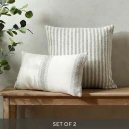 Coastal Striped Green Cushion Bundle - Home Accessories - The Cotswold Company