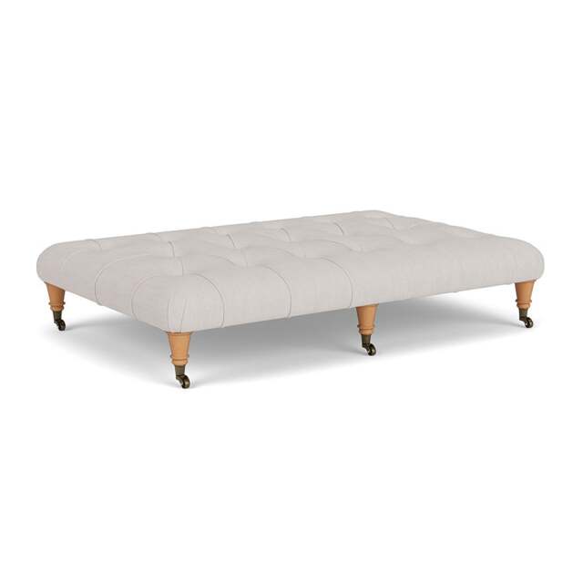 Foot Stool - Soft White - Luxury Italian Linen - Amelia Large - The Cotswold Company - image 1