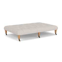 Foot Stool - Soft White - Luxury Italian Linen - Amelia Large - The Cotswold Company - thumbnail 1