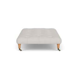 Foot Stool - Soft White - Luxury Italian Linen - Amelia Large - The Cotswold Company - thumbnail 3