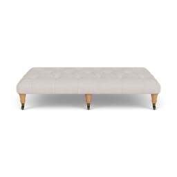Foot Stool - Soft White - Luxury Italian Linen - Amelia Large - The Cotswold Company - thumbnail 2