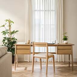 Winson Light Oak Desk - The Cotswold Company