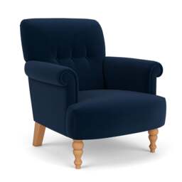 Armchair - Deep blue - Matt Velvet - Harriet - The Cotswold Company - thumbnail 1