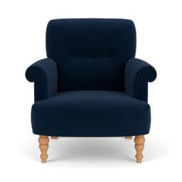 Armchair - Deep blue - Matt Velvet - Harriet - The Cotswold Company - thumbnail 2