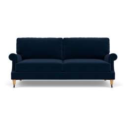 4 Seater Sofa - Deep blue - Matt Velvet - Taylor High Back - The Cotswold Company - thumbnail 2
