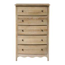 Camille Limewash Oak Tall 5 Drawer Chest - The Cotswold Company - thumbnail 2