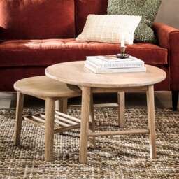Berkeley Nordic Oak Round Nesting Coffee and Side Table - The Cotswold Company