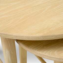 Berkeley Nordic Oak Round Nesting Coffee and Side Table - The Cotswold Company - thumbnail 7