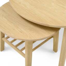 Berkeley Nordic Oak Round Nesting Coffee and Side Table - The Cotswold Company - thumbnail 6