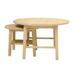 Berkeley Nordic Oak Round Nesting Coffee and Side Table - The Cotswold Company - thumbnail 3