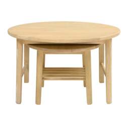 Berkeley Nordic Oak Round Nesting Coffee and Side Table - The Cotswold Company - thumbnail 4
