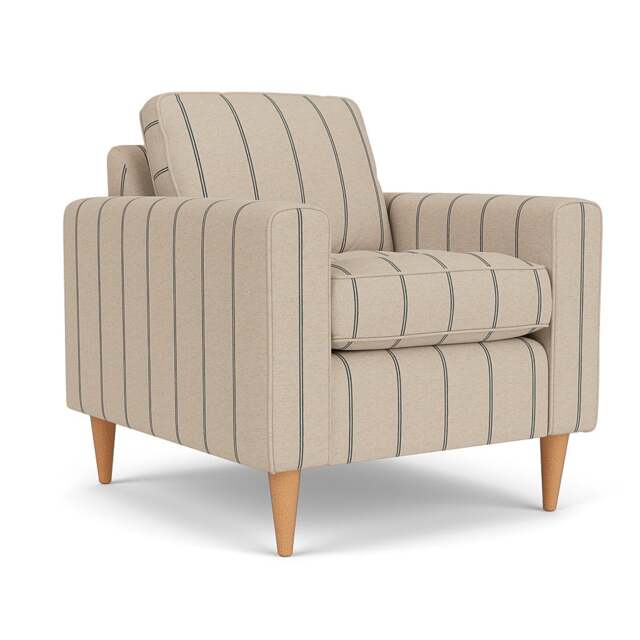 Armchair - Charcoal - Compton Stripe - Saxon - The Cotswold Company - image 1