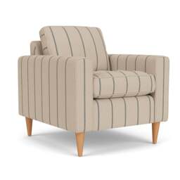 Armchair - Charcoal - Compton Stripe - Saxon - The Cotswold Company