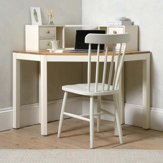 Chalford Warm White Corner Desk with Topper - The Cotswold Company - image 1