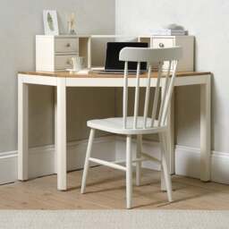 Chalford Warm White Corner Desk with Topper - The Cotswold Company - thumbnail 1