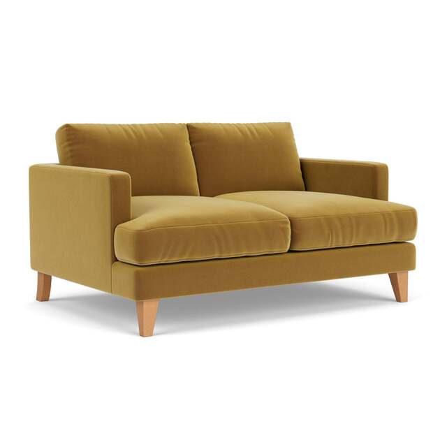 Large 2 Seater Sofa - Mustard - Matt Velvet - Jackson - The Cotswold Company - image 1