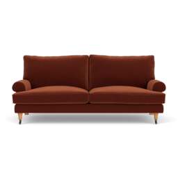 3 Seater Sofa - Brick - Matt Velvet - Stewart - The Cotswold Company - thumbnail 2