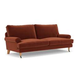 3 Seater Sofa - Brick - Matt Velvet - Stewart - The Cotswold Company - thumbnail 1