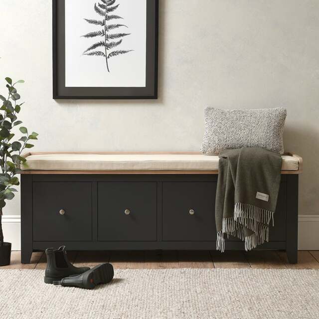4 Drawer Shoe Bench - Chester Charcoal - The Cotswold Company - image 1