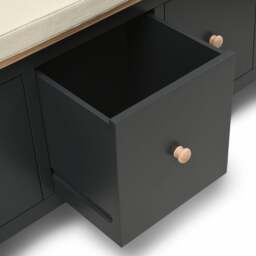 4 Drawer Shoe Bench - Chester Charcoal - The Cotswold Company - thumbnail 7